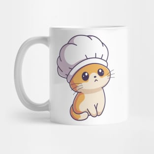 Cute kitten wearing chef hat Mug